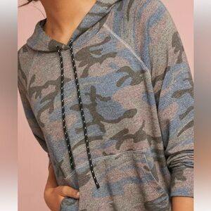 Sundry Gray Blue Camo Pullover Hoodie